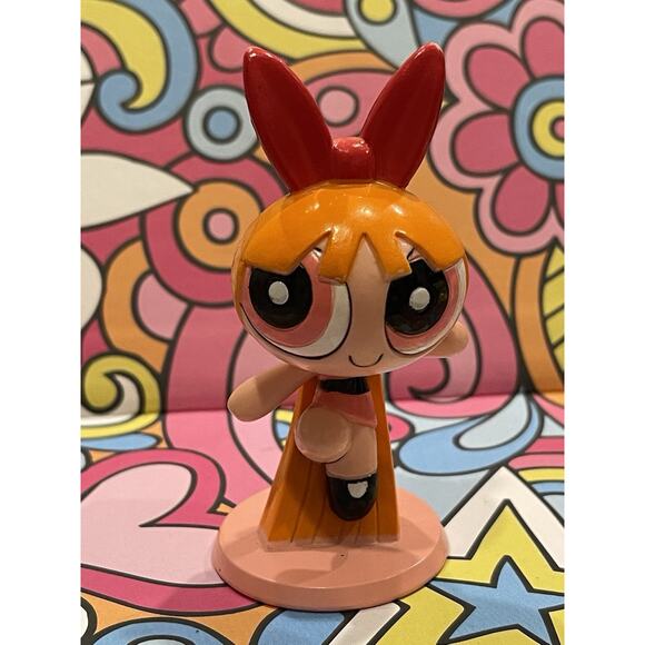 Powerpuff Girls Blossom 3.5” PVC Figure 2000 Cartoon Network Cake Topper Bakery - Picture 1 of 4